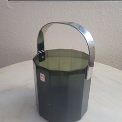 Mid Century Ice Bucket.  Sasaki Glass