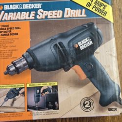 Black & Decker Variable Speed Drill With Bits