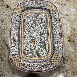 Large Ceramicas De Coimbra  Hand Painted  23.5”x 16” Pottery Platter-Portugal