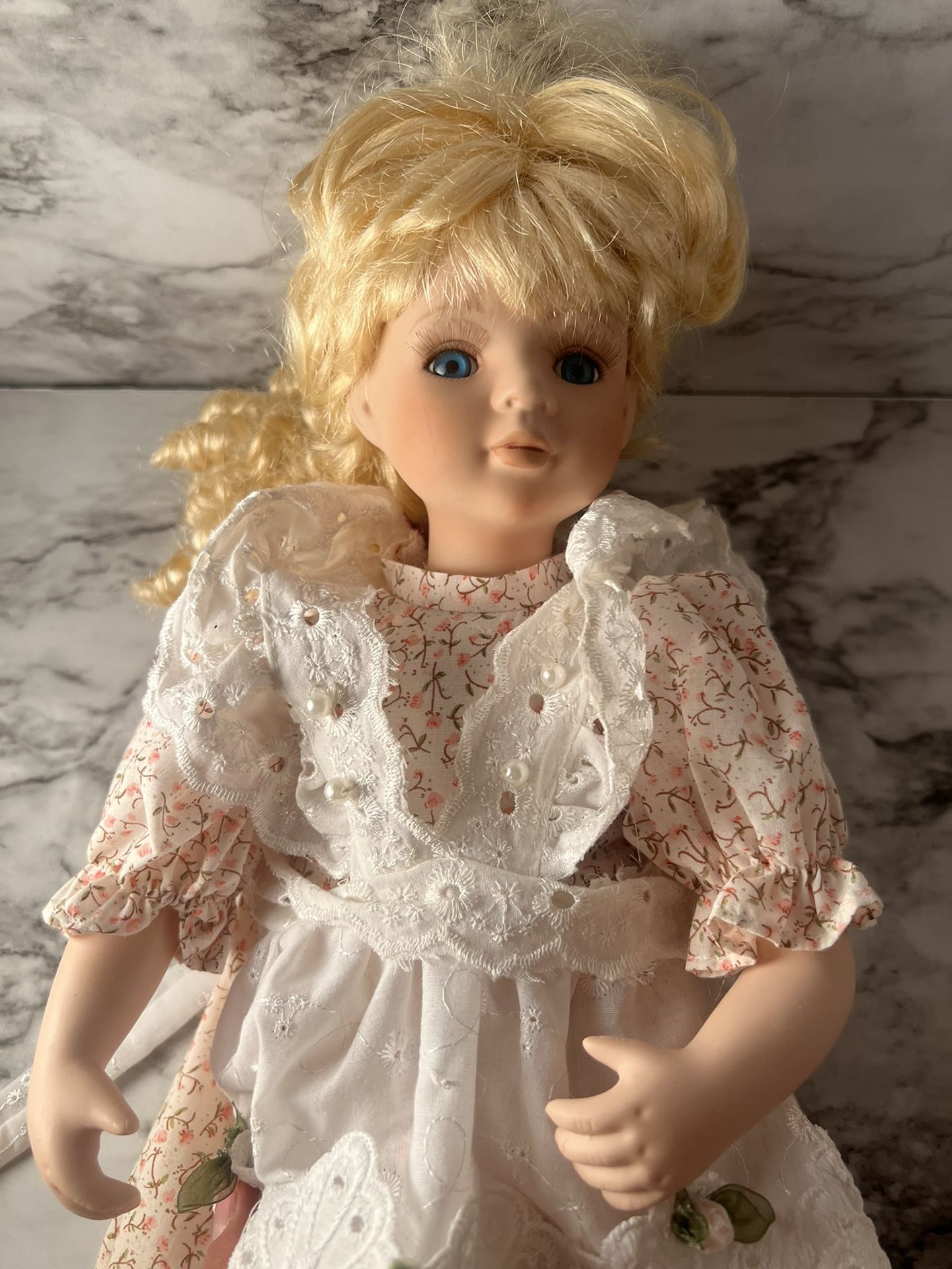 Cute Blond Porcelain Doll