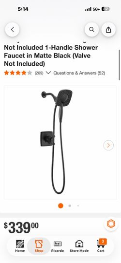 Delta Ashlyn In2ition 2-in-1 Rough Not Included 1-Handle Shower Faucet in Matte Black (Valve Not Included)