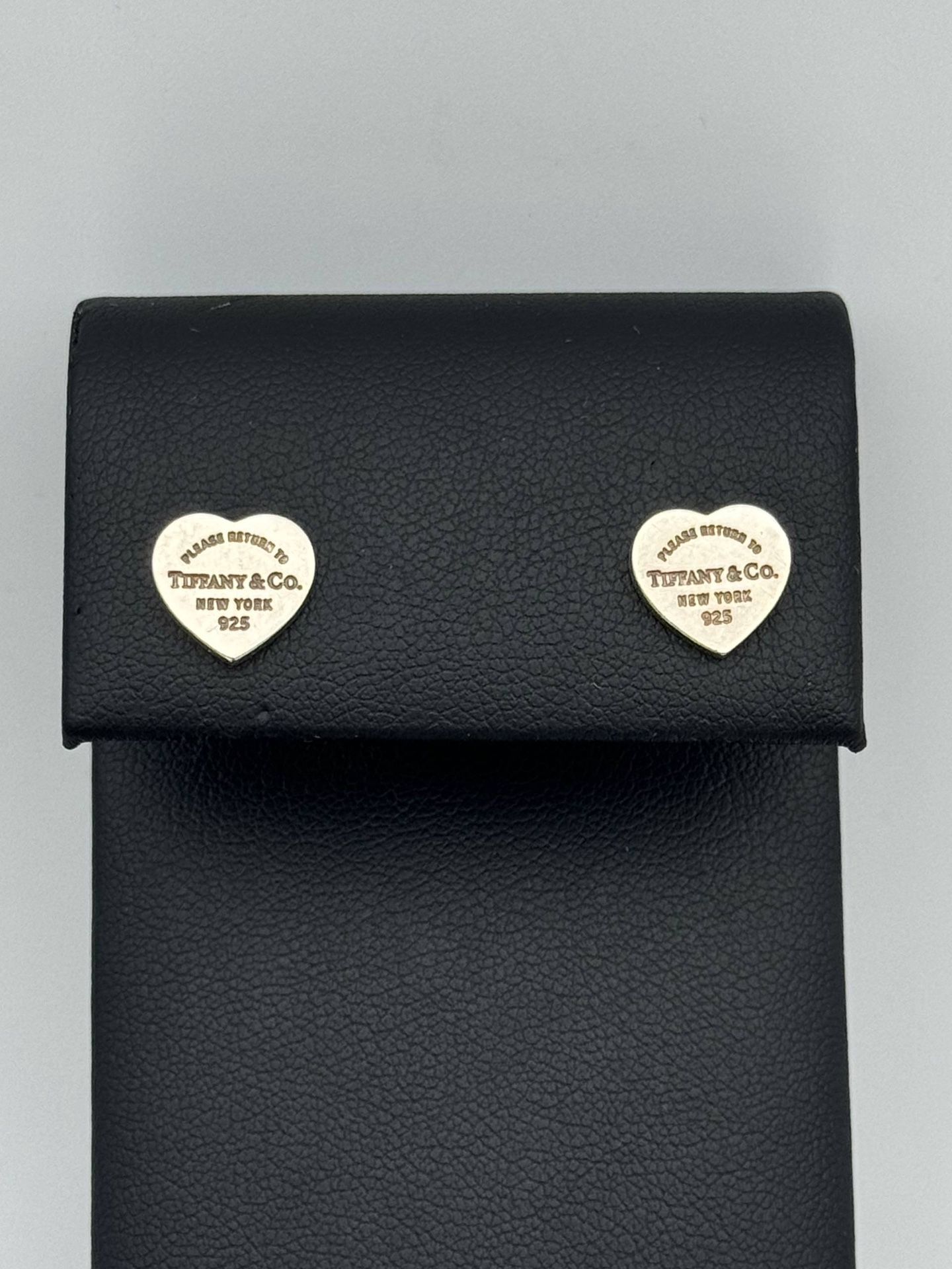 Tiffany & Co. 925 Sterling Silver Return to Tiffany Heart Tag Stud Earrings Mini