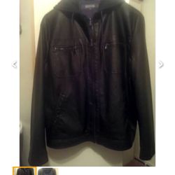 Men’s Kenneth Cole Faux Leather Hoodie 