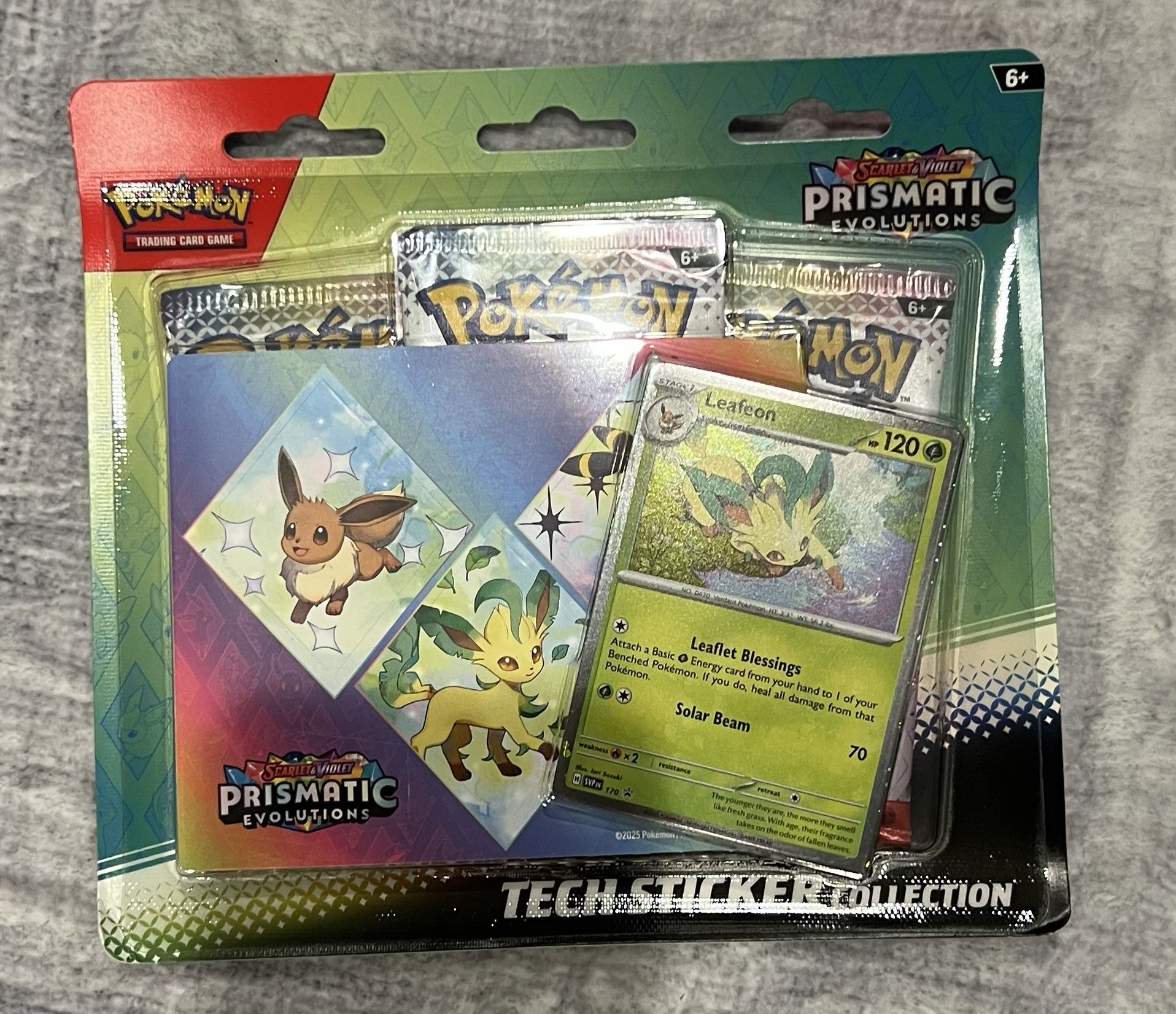Pokémon TCG Prismatic Evolutions Tech Sticker Collection Leafeon