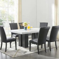 Vollardi Almost Black Dining Room Set (Table & 6pc Chair)

