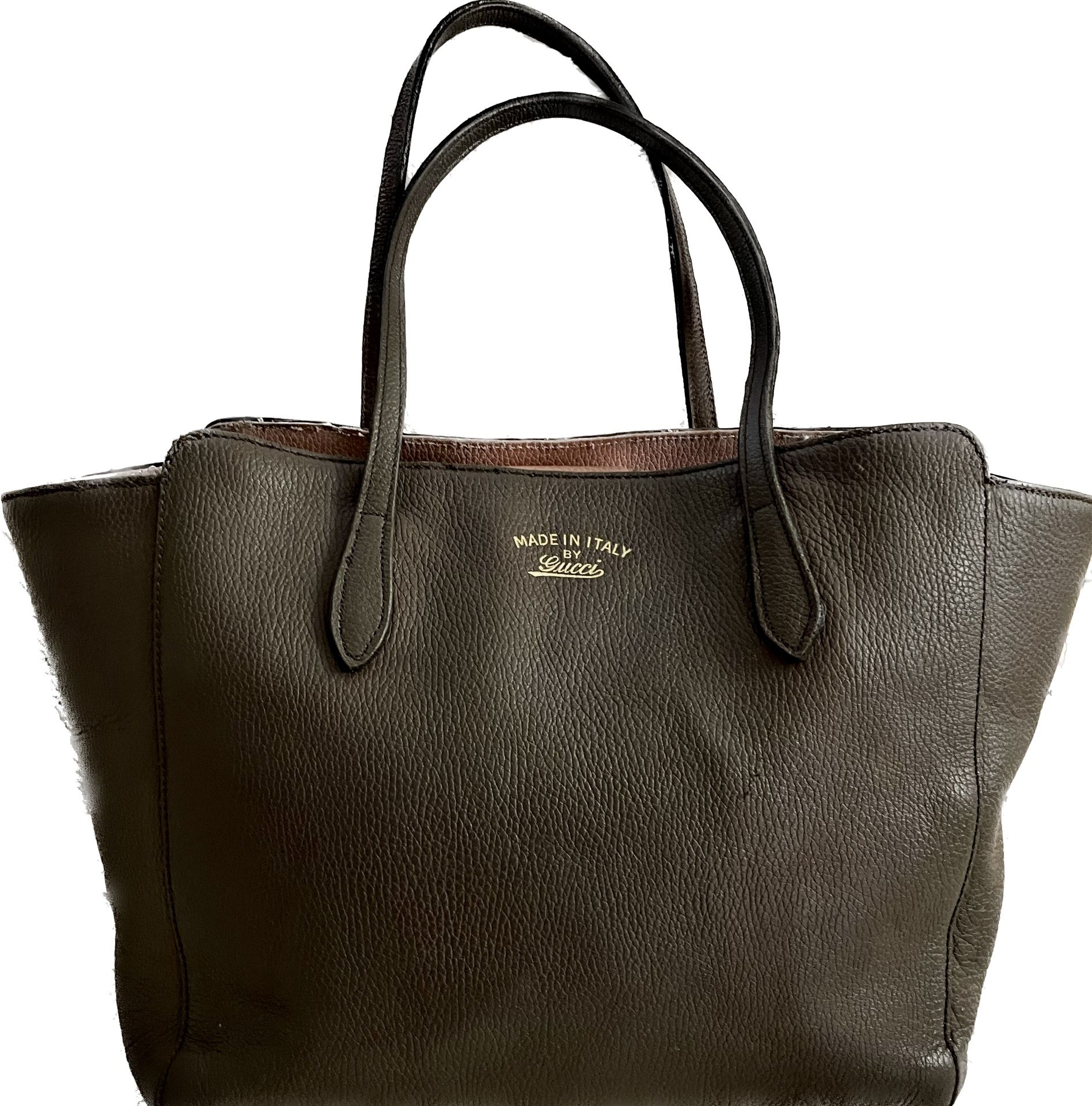 Gucci Tote Pebble Leather Mocha Bag