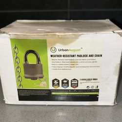 Weather-Resistant Padlock & Chain – Never Used