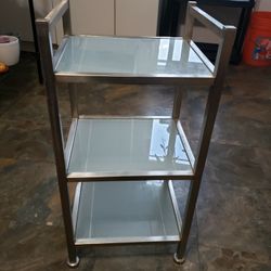 Metal and glass shelf/plant stand