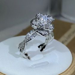 Luxury 925 Sterling Rose Silver With Zircon 