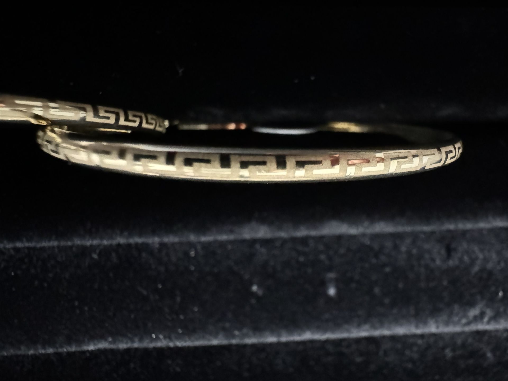 14 K Greek Key Hoop Earrings