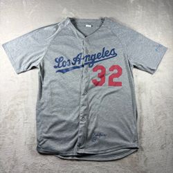 Sandy Koufax Los Angeles Dodgers Jersey Men’s XL Gray 1963 MVP Cy Young #32 #7A