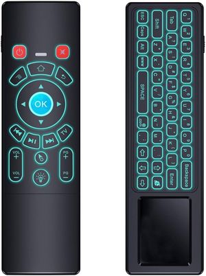 Photo Mini Wireless Keyboard/Air Remote Control/Mouse/Touchpad with Colorful Backlit, 2.4GHz Connection