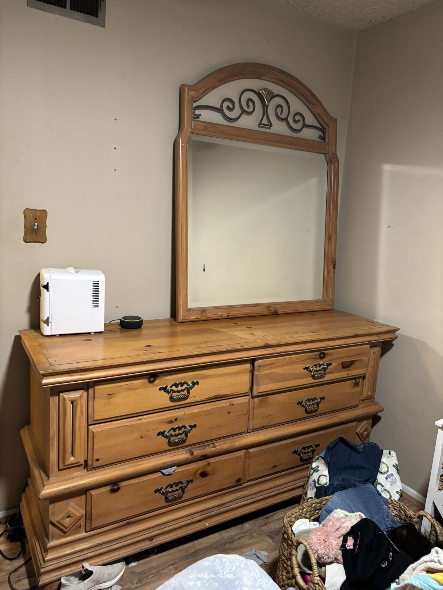 FREE SOLID WOOD DRESSER & MIRROR 