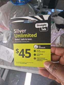 Straight Talk Silver Unlimited $45 Plan Card