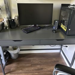 Grey Desk with drawers 