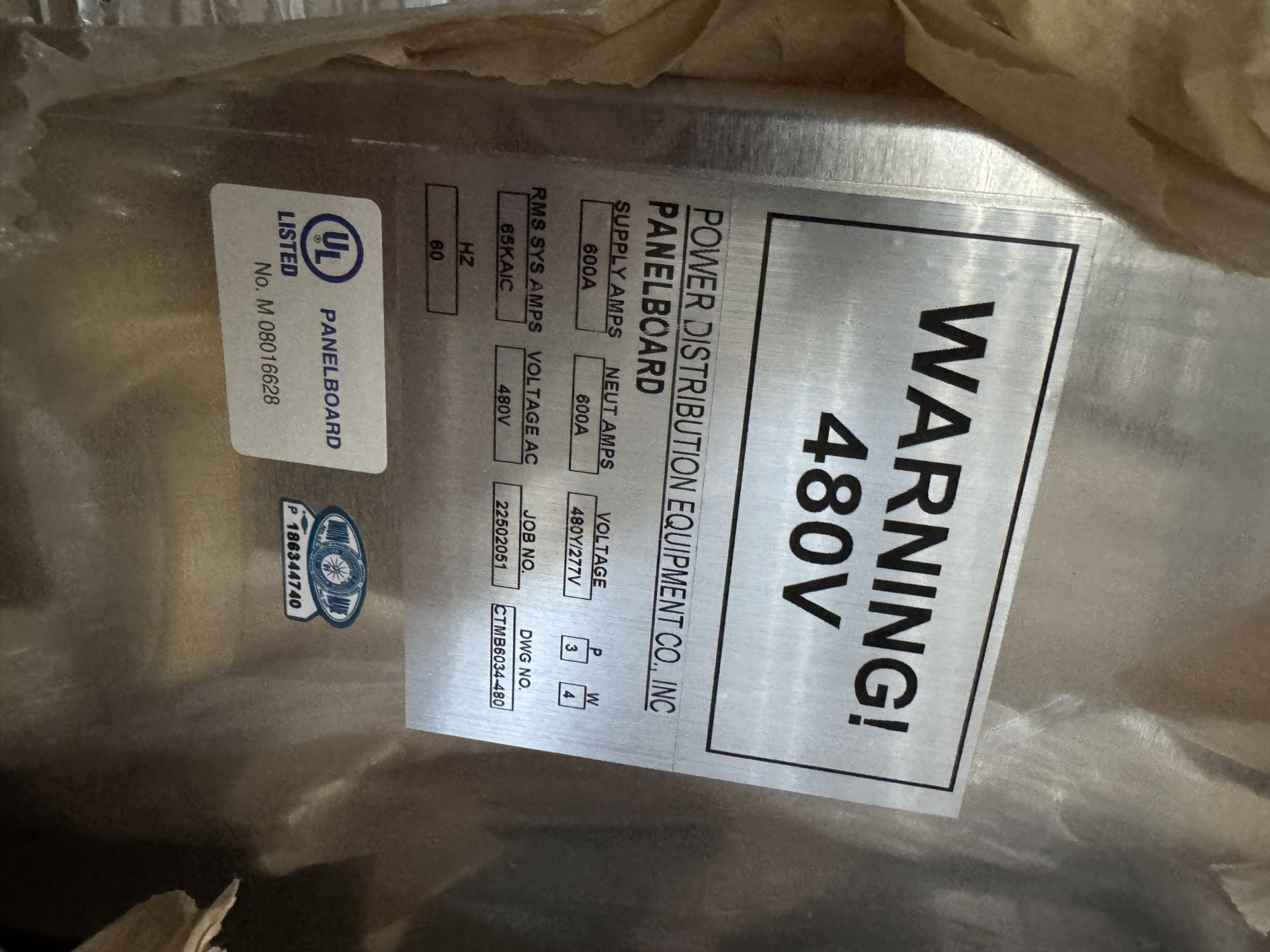 Two- 480 Volt Amp Panels