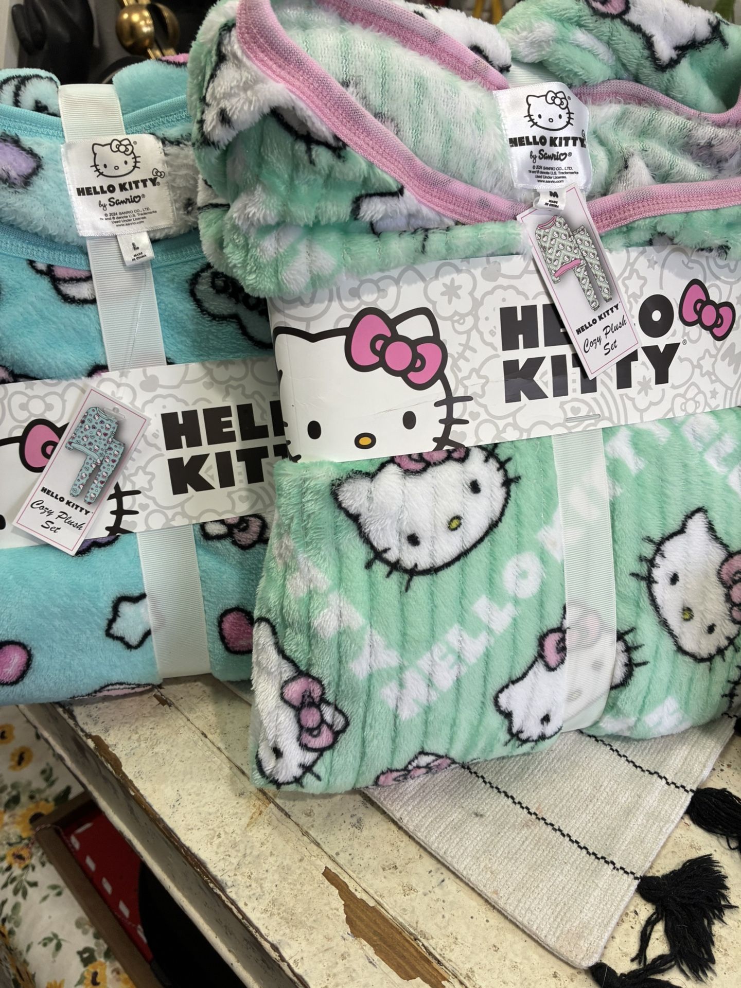 Hello Kitty Pjs And Blankets $20 Each
