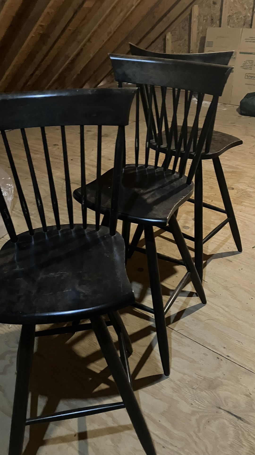 FREE -3- Wooden Swivel Bar Stools