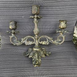 Antique Solid Brass Candelabra 3 arm Candle Holder