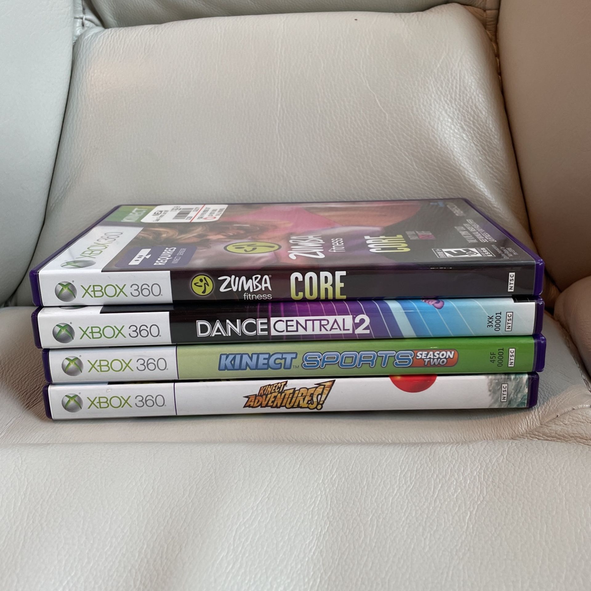 Xbox 360 Kinect Games Dance central 2 Zumba core fitness Kinect sports season 2 Kinect adventures