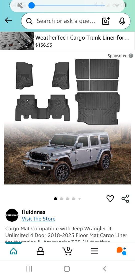 Jeep Wrangler Cargo Mat