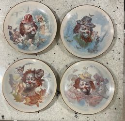 Vintage 1977 Gorham Julian Ritter Clowns Four Seasons Limited Edition Set of 4 Collector Plat