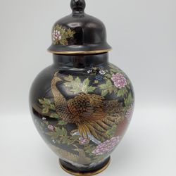 Imperial Kutani Vintage Peacock Jar