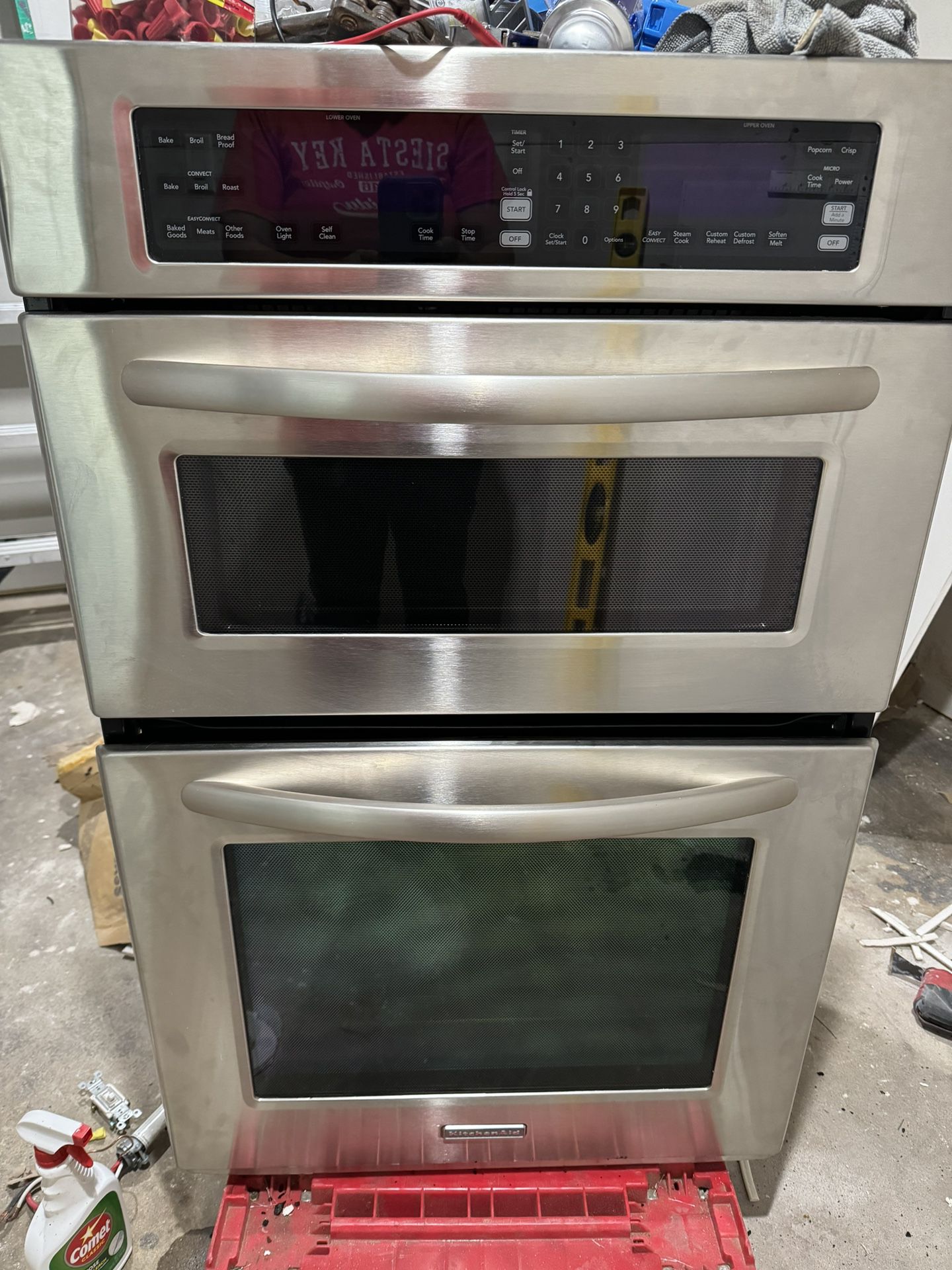Kitchen aid double (oven and microwave)