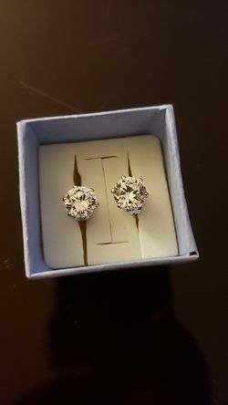 SILVER zirconia AERRINGS