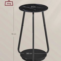 Songmic 2 Tier End Table - Black