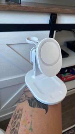 Otterbox phone, Apple Watch and AirPod charger.