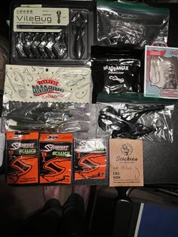 Bass Fishing Worms And Hooks