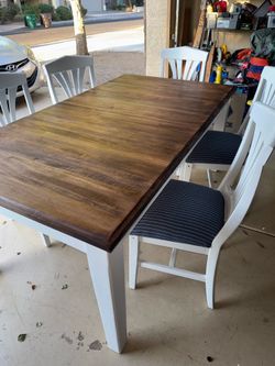 Refinished Extendable Wood Table - Hand Sanded / Stained