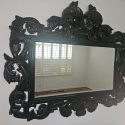 Large Decorative  Black Wall  Mirror 