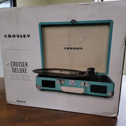 Crosley Cruiser Deluxe Portable Turntable Bluetooth, Pitch Control, RCA Ports & More