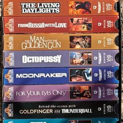 VHS - EIGHT JAMES BOND 007 MOVIES
