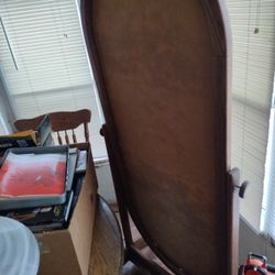 1930's 5foot Oval Oak Dressing Mirror Frame.