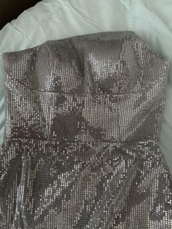 (Medium) Fashion off-shoulder split sequin casual evening dress