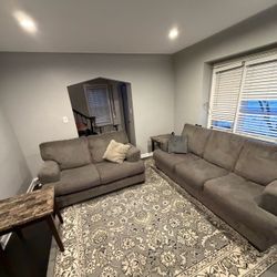 Gray 2-Piece Sofa Set + 3 Coffee Tables (Bundle Deal)  Free Deliver 