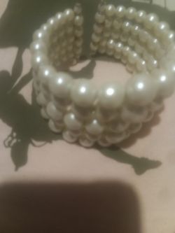 Faux pearl cuff bracelet