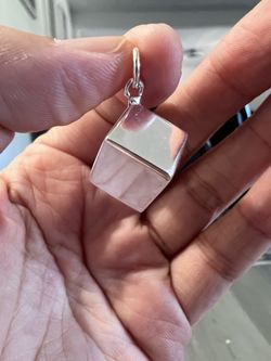 Cube pendant 925 sliver Lightweight