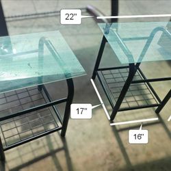 2 Metal End Tables With Glass
Top