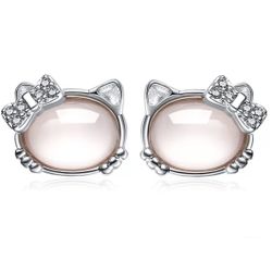 Hello Kitty Silver Crystal Stud Earrings