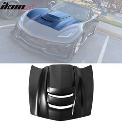 Fits 2014-2019 Chevy Corvette C7 ZR1 Style Cowl Vented Extractor Front Bumper Hood