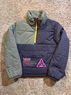 Vans 66 Supply Full Zip Puffer Jacket Womens Size Medium Green