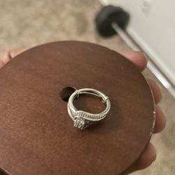 Silver Diamond Engagement Ring Size 8