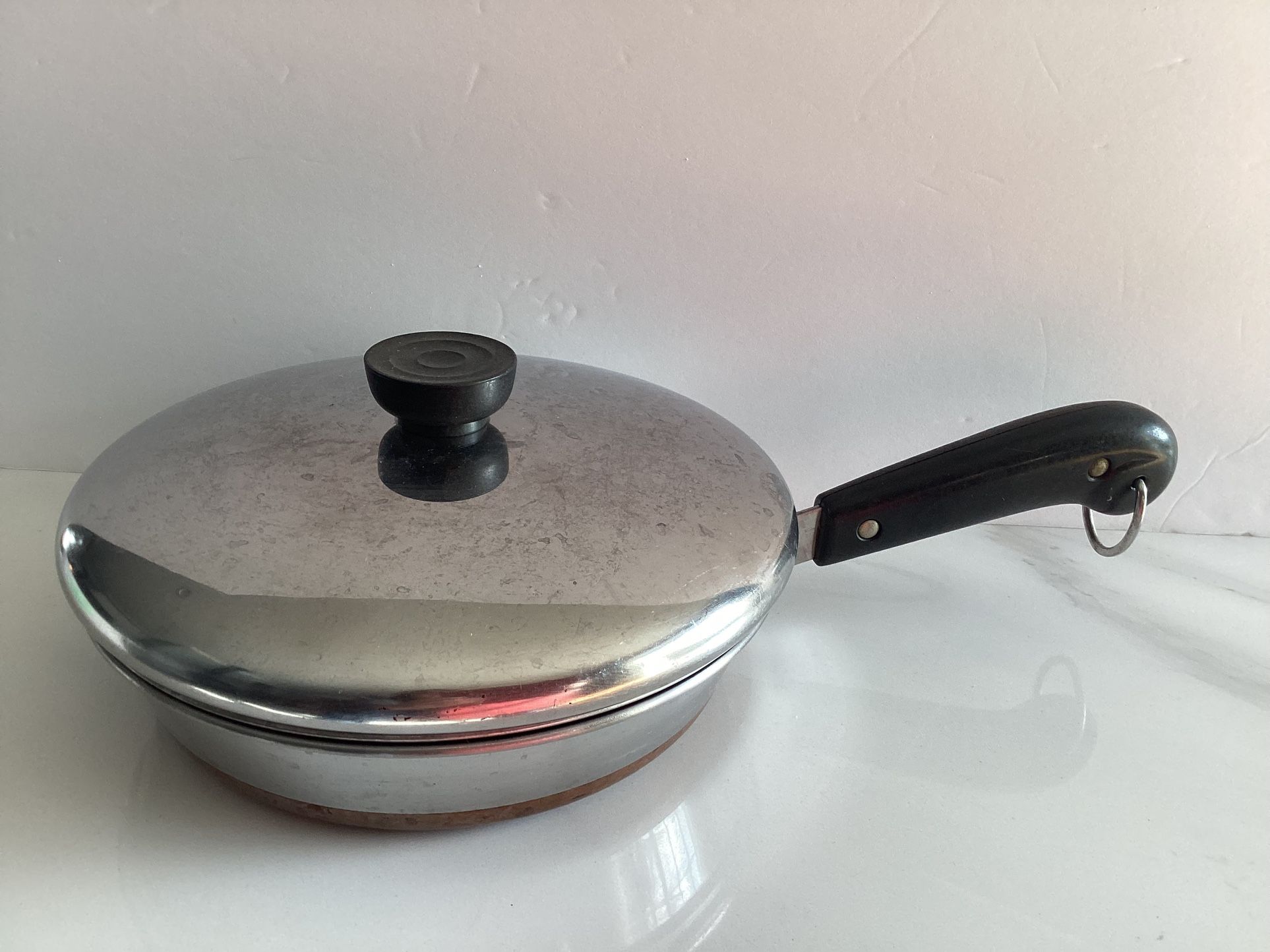 Vintage Pre-1968 Revere Ware 8” Copper Clad 4 Egg Poacher With Lid