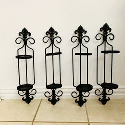 Wall decor candle holders with glass vase included (Set of 4)