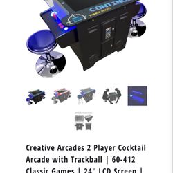 Cocktail Arcade With Track Ball 