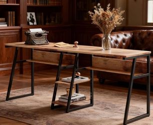 Two Person Desk 81.1-in Multiple Colors/Finishes Modern/Contemporary 2-person Desk